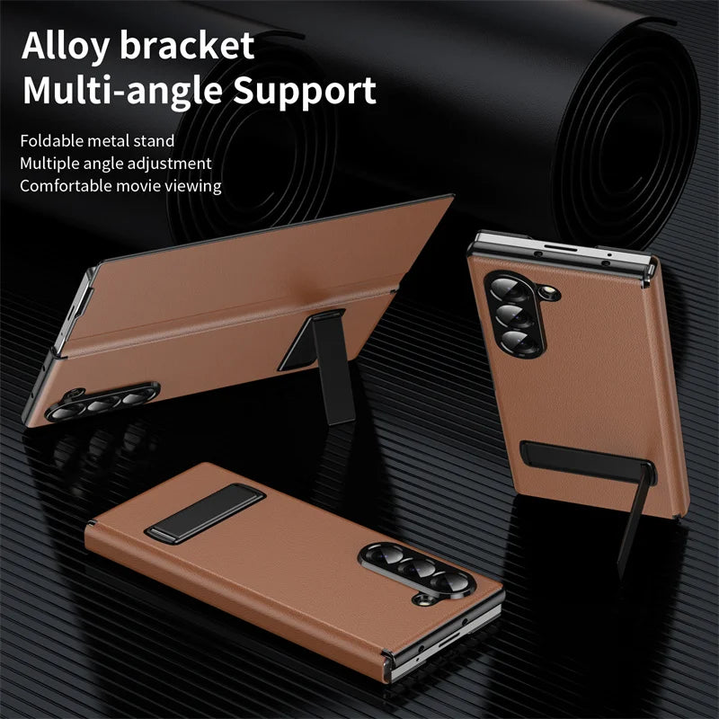 Luxury Leather Magnetic Kickstand Case