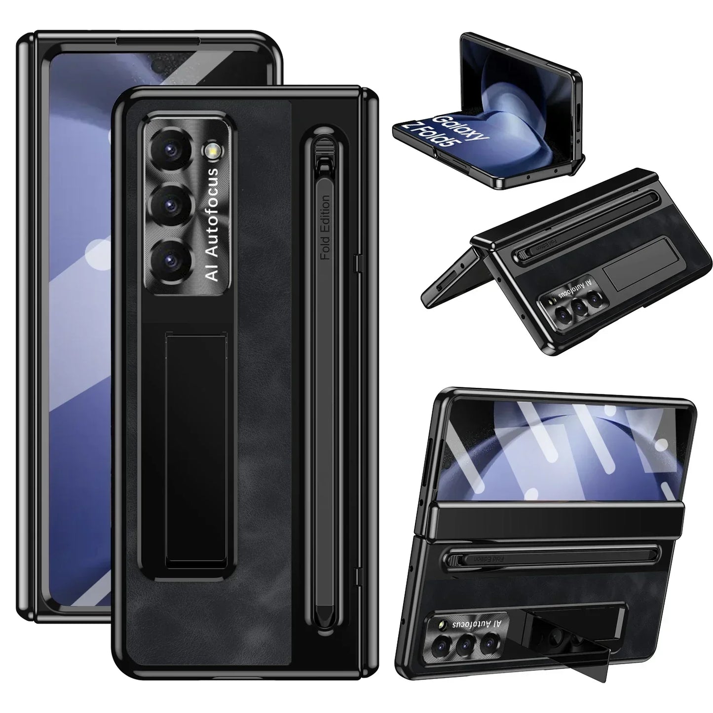 Leather Stand Case with Pen Slot for Z Fold Series