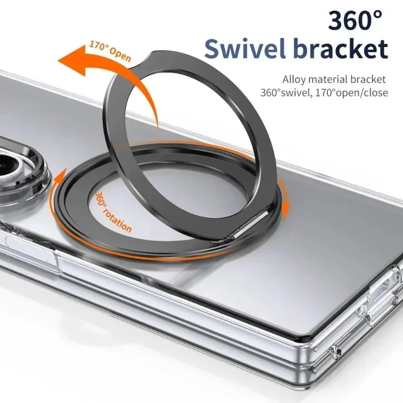 FlexShield Ring – Clear MagSafe Kickstand Case for Galaxy Z Fold Series