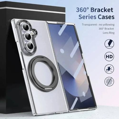FlexShield Ring – Clear MagSafe Kickstand Case for Galaxy Z Fold Series