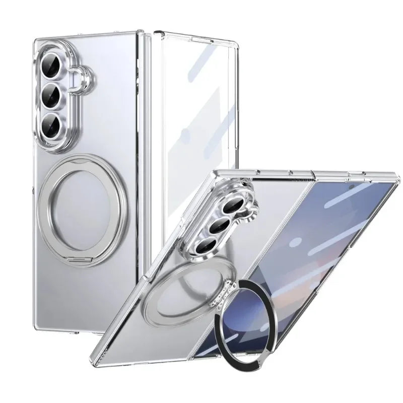 FlexShield Ring – Clear MagSafe Kickstand Case for Galaxy Z Fold Series