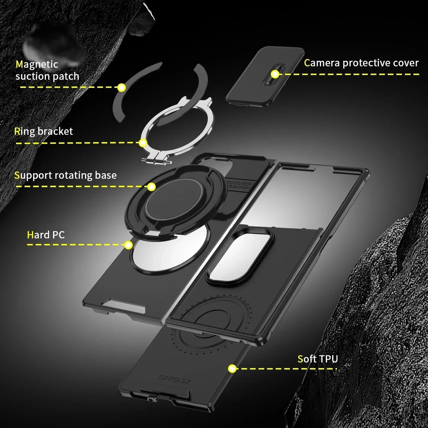 MagShield Fold – Magnetic Kickstand Case with Camera Cover for Z Fold